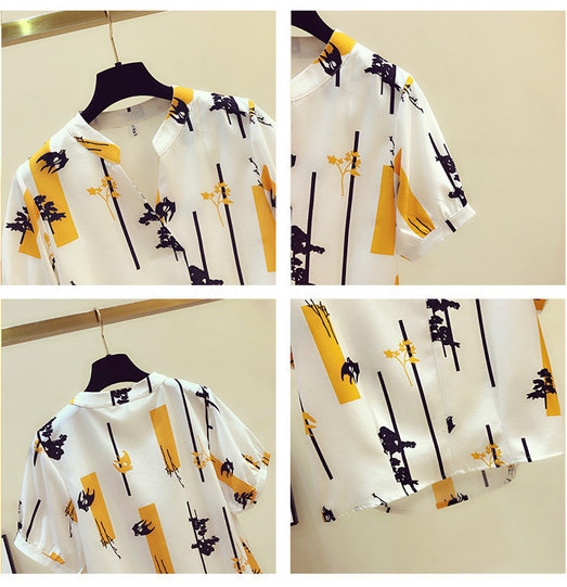 Ljetna košulja od šifona sa špic izrezom