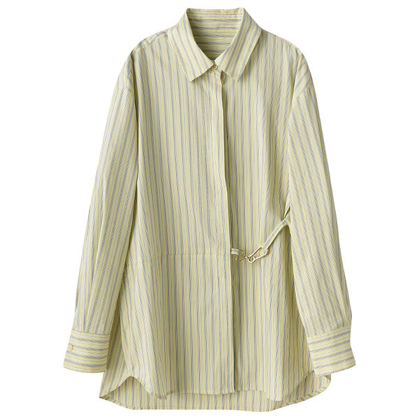 Dugačka ženska košulja na pruge s klasičnim ovratnikom