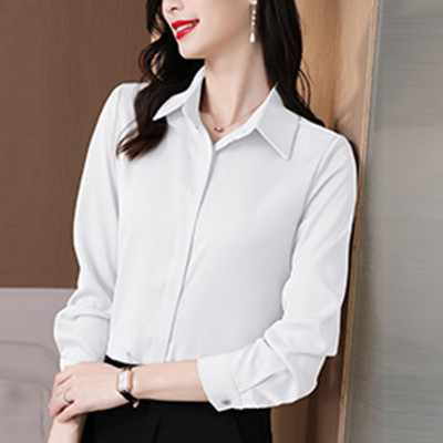 Μονόχρωμο γυναικείο πουκάμισο με κλασικό γιακά