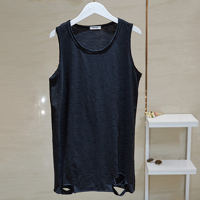 Φαρδύ γυναικείο μακρύ φανελάκι με σκισμένα μοτίβα