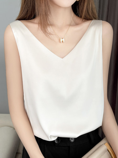 Ženska majica bez rukava sa špic izrezom - više boja