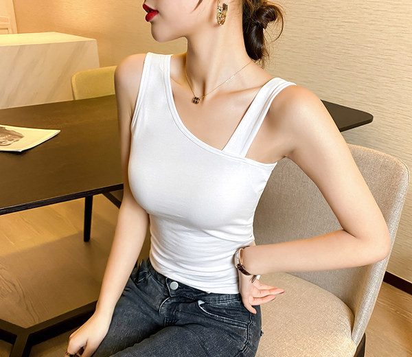 Изчистен модел потник с широки презрамки за жени