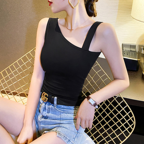 Изчистен модел потник с широки презрамки за жени