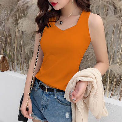 Ühevärvilise mudeli laiade rihmadega naiste topp - mitu mudelit