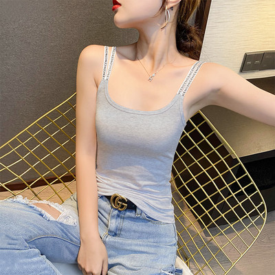 Καθημερινό γυναικείο φανελάκι με λεπτές τιράντες - εφαρμοστό μοντέλο