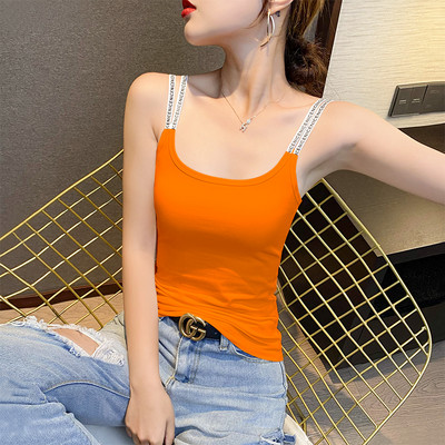 Καθημερινό γυναικείο φανελάκι με λεπτές τιράντες - εφαρμοστό μοντέλο