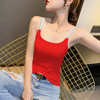 Καθημερινό γυναικείο φανελάκι με λεπτές τιράντες - εφαρμοστό μοντέλο