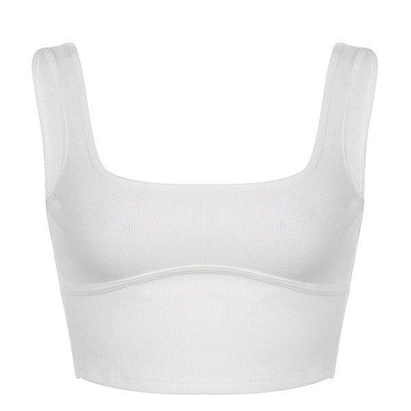 Κοντό κοτλέ φανελάκι με φαρδιές τιράντες