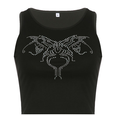 Γυναικείο κοντό τοπ με διακοσμητικές πέτρες