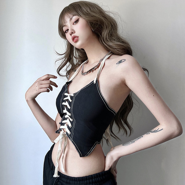 Naiste lühike lipsudega topp