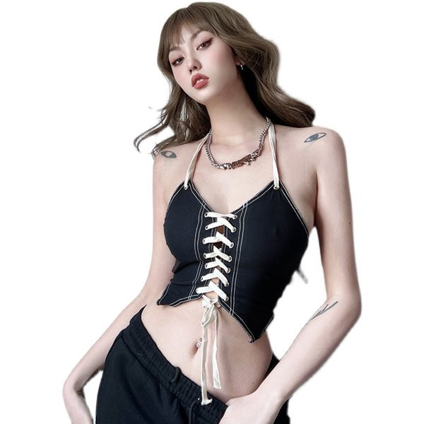 Naiste lühike lipsudega topp