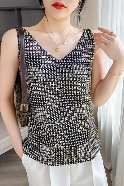 Летен кариран потник с широки рамене