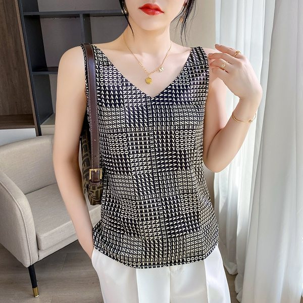 Летен кариран потник с широки рамене