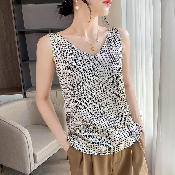 Летен кариран потник с широки рамене