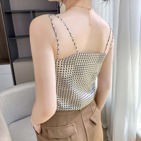 Летен кариран потник с широки рамене