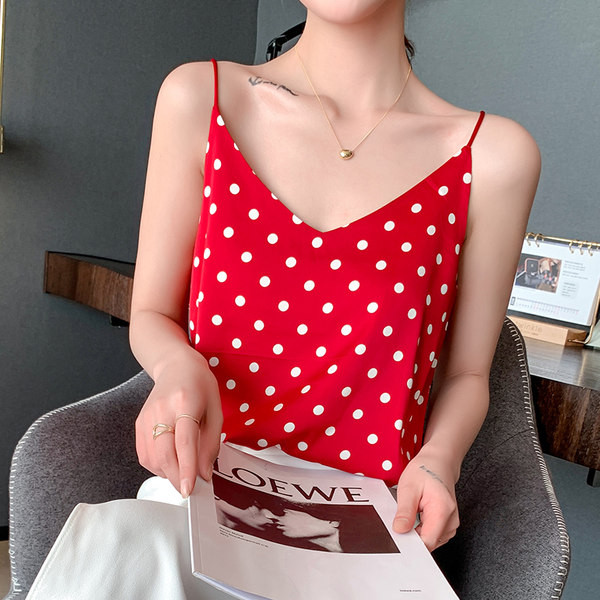 Ženska majica bez rukava na tanke naramenice