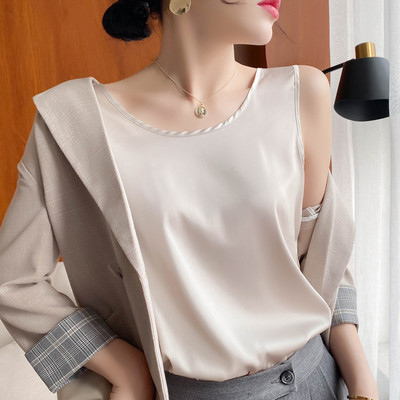 Casual γυναικείο φανελάκι με οβάλ λαιμόκοψη - απλό μοντέλο