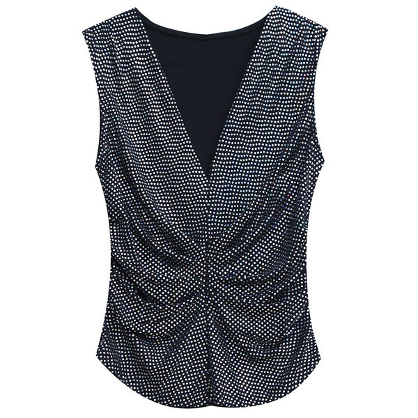 Särav naiste topp spits-kaelusega