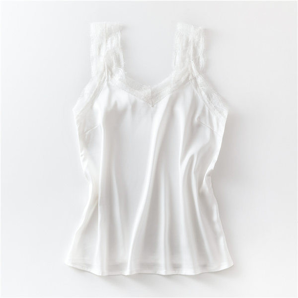 Ženska satenska majica bez rukava sa čipkom - više modela