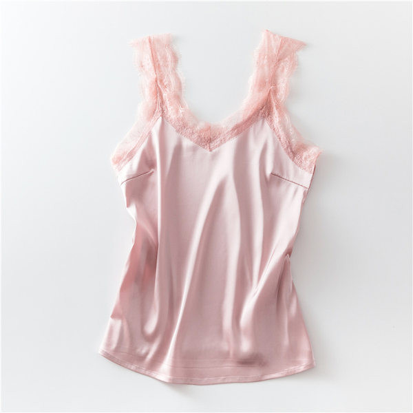 Ženska satenska majica bez rukava sa čipkom - više modela