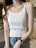 Ženska ležerna majica bez rukava s ovalnim izrezom