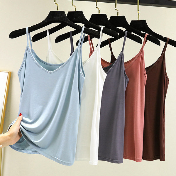 Dnevna ženska majica bez rukava na tanke naramenice