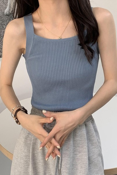 Рипсен дамски потник с широки презрамки