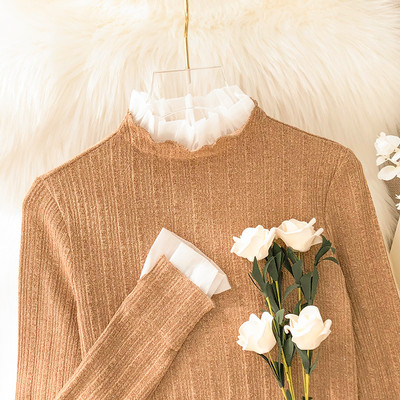 Moodne naiste pluus tülli ja pikkade varrukatega - mitu mudelit