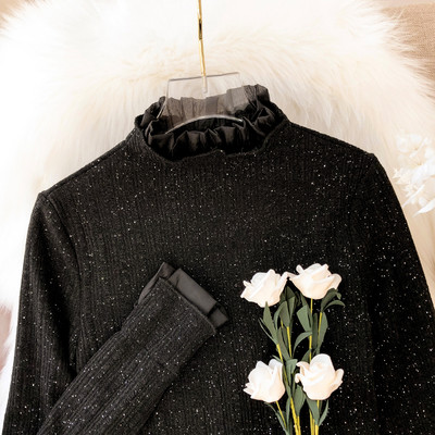 Moodne naiste pluus tülli ja pikkade varrukatega - mitu mudelit