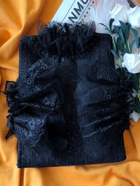 Moodne naiste pluus tülli ja pikkade varrukatega - mitu mudelit