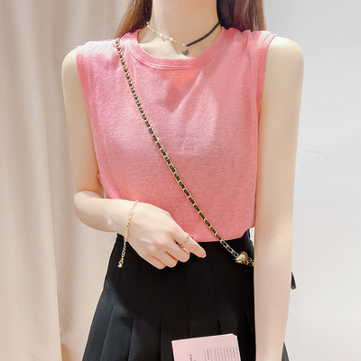 Καθημερινό γυναικείο φανελάκι με στρογγυλή λαιμόκοψη