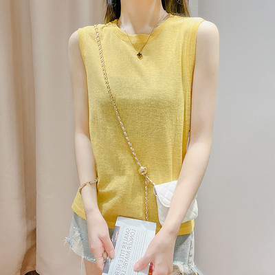 Καθημερινό γυναικείο φανελάκι με στρογγυλή λαιμόκοψη