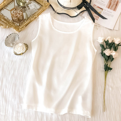 Σατέν φανελάκι με φαρδιές τιράντες απλό μοντέλο