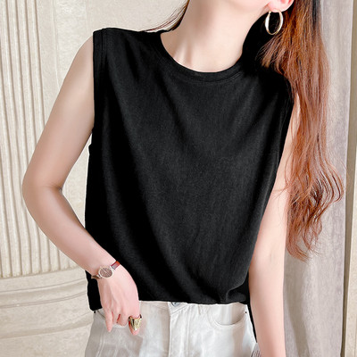 Μονόχρωμο γυναικείο casual φανελάκι με λαιμόκοψη O