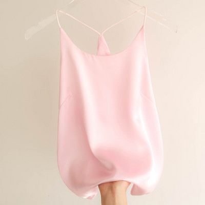 Γυναικείο σατέν καλοκαιρινό φανελάκι με λεπτές τιράντες