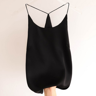 Γυναικείο σατέν καλοκαιρινό φανελάκι με λεπτές τιράντες