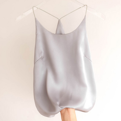 Γυναικείο σατέν καλοκαιρινό φανελάκι με λεπτές τιράντες