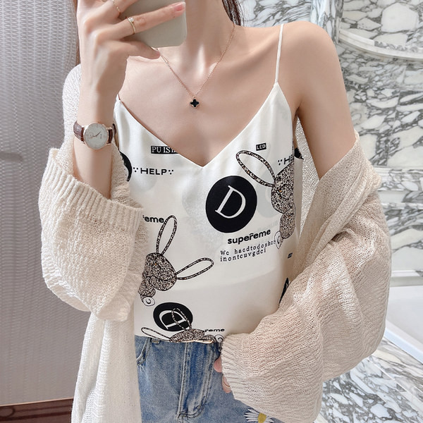 Avar vest aplikatsiooni ja peenikeste rihmadega naistele