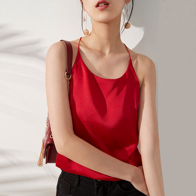 Ženska majica bez rukava s okruglim izrezom i tankim naramenicama