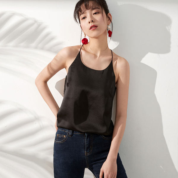 Ženska majica bez rukava s okruglim izrezom i tankim naramenicama