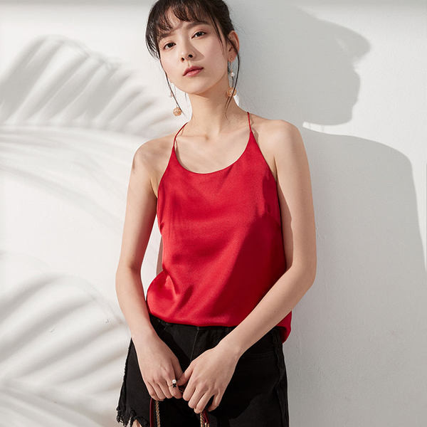 Ženska majica bez rukava s okruglim izrezom i tankim naramenicama