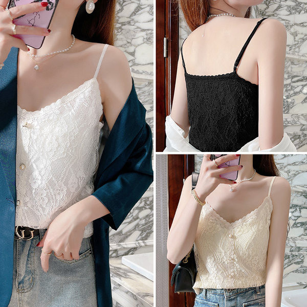 Γυναικείο καλοκαιρινό φανελάκι με δαντέλα και πέρλες