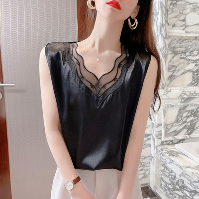 Naiste suvine avar pitsi ja V-kaelusega topp