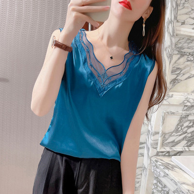 Naiste suvine avar pitsi ja V-kaelusega topp