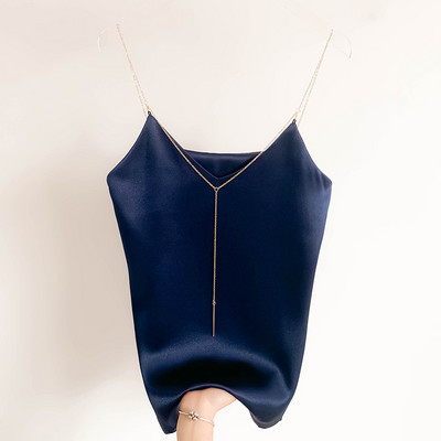 Μοντέρνο γυναικείο φανελάκι με αλυσίδα - πολλά χρώματα