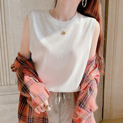 Γυναικείο φαρδύ φανελάκι με οβάλ λαιμόκοψη