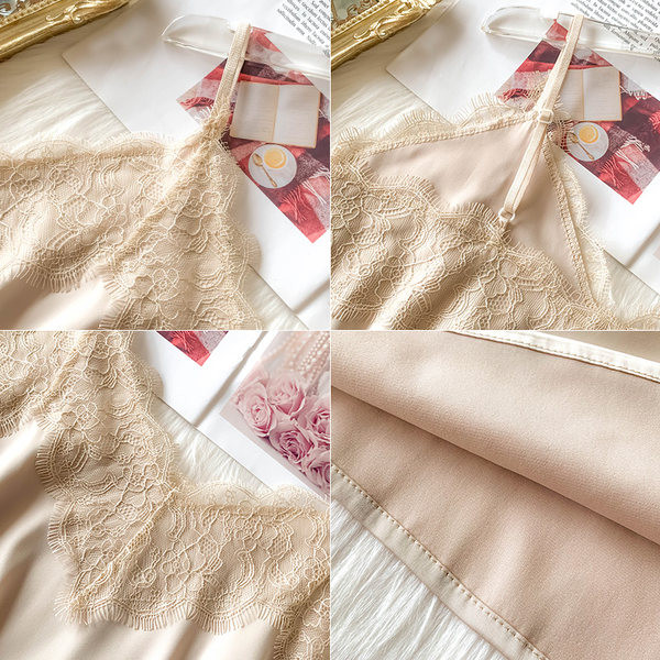 Μοντέρνο γυναικείο φανελάκι με λεπτές τιράντες και δαντέλα