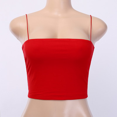 Κλασικό μοντέλο γυναικείο κοντό τοπ με λεπτές τιράντες