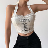 Ženski čipkani bustier s natpisom
