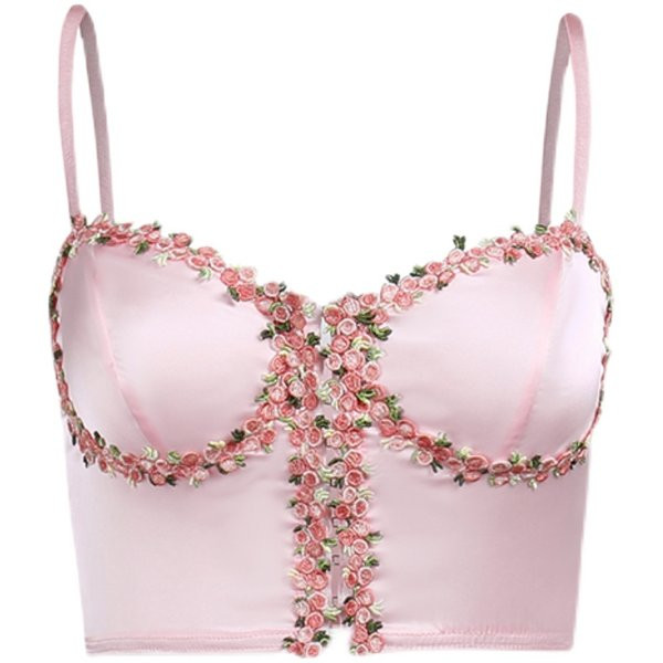 Kratki satenski poprsje s vezom